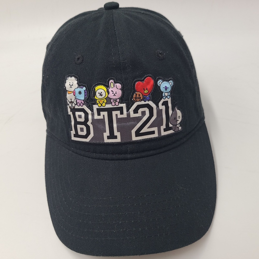 BT21 Hat Adjustable BTS Line Friends Strapback K-Pop Black Cotton Casual Wear